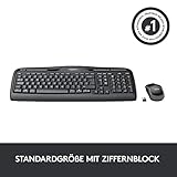 Logitech MK330 Kabelloses Tastatur-Maus-Set, 2.4 GHz Verbindung via Unifying USB-Empfänger, 4 programmierbare G-Tasten, 12 bis 24-Monate Batterielaufzeit, PC/Laptop, Deutsches QWERTZ-Layout – schwarz - 7