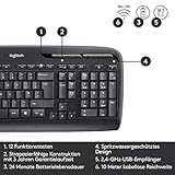 Logitech MK330 Kabelloses Tastatur-Maus-Set, 2.4 GHz Verbindung via Unifying USB-Empfänger, 4 programmierbare G-Tasten, 12 bis 24-Monate Batterielaufzeit, PC/Laptop, Deutsches QWERTZ-Layout – schwarz - 9