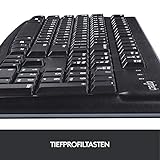 Logitech K120 Kabelgebundene Business Tastatur für Windows und Linux, USB-Anschluss, Leises Tippen, Robust, Spritzwassergeschützt, Tastaturaufsteller, Deutsches QWERTZ-Layout-schwarz - 9