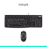 Logitech MK120 Kabelgebundenes Tastatur-Maus-Set, Optische Maus, USB-Anschluss, PC/Laptop, Deutsches QWERTZ-Layout – schwarz - 9