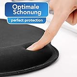 Sidorenko Mauspad mit Gelkissen – 26x24cm – Ergonomisches Mauspad mit Vernähte Kanten – Mousepad mit Handauflage für schonende Handgelenk Haltung – schwarz - 7