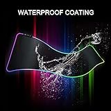 Reawul RGB Gaming Mauspad Groß – 7 LED Farben 14 Beleuchtungs-Modi Gaming Mouse Mat, Rutschfester Gummibasis und Wasserdichter Oberfläche Tastatur Mouse Pad – 800 x 300 x 4 mm - 4