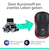 Logitech M185 Kabellose Maus, 2.4 GHz Verbindung via Nano-USB-Empfänger, 1000 DPI Optischer Sensor, 12-Monate Akkulaufzeit, Für Links- und Rechtshänder, PC/Mac – rot - 4