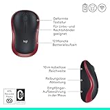 Logitech M185 Kabellose Maus, 2.4 GHz Verbindung via Nano-USB-Empfänger, 1000 DPI Optischer Sensor, 12-Monate Akkulaufzeit, Für Links- und Rechtshänder, PC/Mac – rot - 6