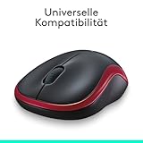 Logitech M185 Kabellose Maus, 2.4 GHz Verbindung via Nano-USB-Empfänger, 1000 DPI Optischer Sensor, 12-Monate Akkulaufzeit, Für Links- und Rechtshänder, PC/Mac – rot - 7