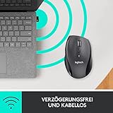 Logitech M705 Marathon Kabellose Maus, 2.4 GHz Verbindung via Unifying USB-Empfänger, 1000 DPI Laser-Sensor, 3-Jahre Akkulaufzeit, 7 Tasten, PC/Mac – schwarz, Englische Verpackung - 7