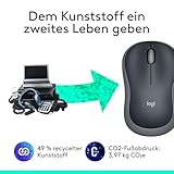Logitech M185 Kabellose Maus, 2.4 GHz Verbindung via Nano-USB-Empfänger, 1000 DPI Optischer Sensor, 12-Monate Akkulaufzeit, Für Links- und Rechtshänder, PC/Mac – grau, Englische Verpackung - 4