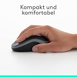 Logitech M185 Kabellose Maus, 2.4 GHz Verbindung via Nano-USB-Empfänger, 1000 DPI Optischer Sensor, 12-Monate Akkulaufzeit, Für Links- und Rechtshänder, PC/Mac – grau, Englische Verpackung - 5