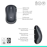 Logitech M185 Kabellose Maus, 2.4 GHz Verbindung via Nano-USB-Empfänger, 1000 DPI Optischer Sensor, 12-Monate Akkulaufzeit, Für Links- und Rechtshänder, PC/Mac – grau, Englische Verpackung - 6