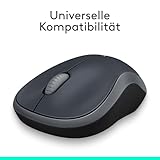 Logitech M185 Kabellose Maus, 2.4 GHz Verbindung via Nano-USB-Empfänger, 1000 DPI Optischer Sensor, 12-Monate Akkulaufzeit, Für Links- und Rechtshänder, PC/Mac – grau, Englische Verpackung - 7
