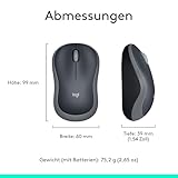 Logitech M185 Kabellose Maus, 2.4 GHz Verbindung via Nano-USB-Empfänger, 1000 DPI Optischer Sensor, 12-Monate Akkulaufzeit, Für Links- und Rechtshänder, PC/Mac – grau, Englische Verpackung - 9