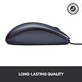 Logitech B100 Maus mit Kabel, USB-Anschluss, 800 DPI Optischer Sensor, 3 Tasten, Für Links- und Rechtshänder, PC/Mac – schwarz - 3