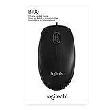 Logitech B100 Maus mit Kabel, USB-Anschluss, 800 DPI Optischer Sensor, 3 Tasten, Für Links- und Rechtshänder, PC/Mac - schwarz - 7