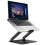 TATE GUARD Laptopständer, Faltbarer Laptop-Riser, verstellbare Winkel, Aluminiumlegierung, leicht und langlebig, Laptopständer kompatibel mit MacBook Pro/Surface Pro/HP Envy 15 - Schwarz