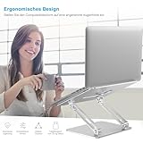 BoYata Laptop ständer: Multi-Angle-Standfuß mit Heat-Vent, Aluminium Einstellbares Notebook ständer kompatibel für Laptop (10-17 Zoll), einschließlich MacBook Pro/Air, Surface, Samsung, HP (Silber) - 2