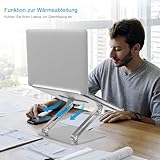 BoYata Laptop ständer: Multi-Angle-Standfuß mit Heat-Vent, Aluminium Einstellbares Notebook ständer kompatibel für Laptop (10-17 Zoll), einschließlich MacBook Pro/Air, Surface, Samsung, HP (Silber) - 4