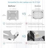 BoYata Laptop ständer: Multi-Angle-Standfuß mit Heat-Vent, Aluminium Einstellbares Notebook ständer kompatibel für Laptop (10-17 Zoll), einschließlich MacBook Pro/Air, Surface, Samsung, HP (Silber) - 5