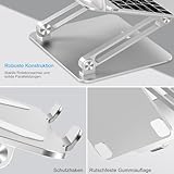 BoYata Laptop ständer: Multi-Angle-Standfuß mit Heat-Vent, Aluminium Einstellbares Notebook ständer kompatibel für Laptop (10-17 Zoll), einschließlich MacBook Pro/Air, Surface, Samsung, HP (Silber) - 6