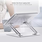 BoYata Laptopständer, Multi-Angle Laptop Ständer mit Heat-Vent, Verstellbarer Notebook Ständer Kompatibel für Laptops (11-17 Zoll) einschließlich MacBook Pro/Air, Lenovo, Samsung, HP (Silber) - 6