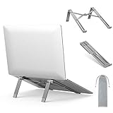seenda Aluminium Faltbarer Laptop Ständer(kommt mit eine kostenlose Aufbewahrungstasche), Ergonomischer Notebook Ständer, Tragbarer Laptopständer für iPad, MacBook, Dell, HP, Lenovo usw, Space Grau