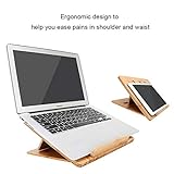 iCozzier Bambus Faltbarer Laptopständer Einstellbare Notebook Tablet Schreibtisch-Wärmeableitungshalterung für Macbook, Netbook, Ultrabook - 2