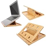 iCozzier Bambus Faltbarer Laptopständer Einstellbare Notebook Tablet Schreibtisch-Wärmeableitungshalterung für Macbook, Netbook, Ultrabook - 5