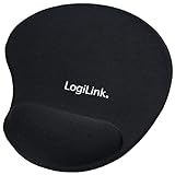 LogiLink Mauspad mit Silikon Gel Handauflage, schwarz