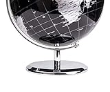 Exerz Metallisch Globus (Durchmesser: 14 cm) – Pädagogisch/Geografisch/Dekoration – Mit einem Metallfuß – in Englischer Sprache (14CM Metallisches Schwarz) - 4