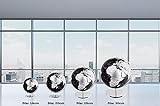 Exerz Metallisch Globus (Durchmesser: 14 cm) – Pädagogisch/Geografisch/Dekoration – Mit einem Metallfuß – in Englischer Sprache (14CM Metallisches Schwarz) - 5