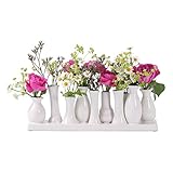 Keramikvasenset Blumenvase Keramikvasen bunt/weiß Vase Blumen Pflanzen Keramik Set Deko Dekoration (10 Vasen, weiß) - 7
