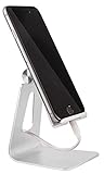 MyGadget Smartphone Ständer - Aluminium Schreibtisch Halterung - Handy & Tablet Multi Winkel Stand für u.a. iPhone/iPad, Samsung Galaxy - Silber