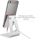 MyGadget Smartphone Ständer - Aluminium Schreibtisch Halterung - Handy & Tablet Multi Winkel Stand für u.a. iPhone/iPad, Samsung Galaxy - Silber - 2