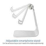 MyGadget Smartphone Ständer - Aluminium Schreibtisch Halterung - Handy & Tablet Multi Winkel Stand für u.a. iPhone/iPad, Samsung Galaxy - Silber - 3