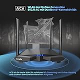 Tenda AC6 AC1200 Dual-Band WLAN-Router (1200 MBit/s, 2,4Ghz & 5Ghz, 4x 10/100 Ports, QoS, Beamforming+, Vier Antennen, App Verwaltung) schwarz - 4