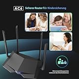 Tenda AC6 AC1200 Dual-Band WLAN-Router (1200 MBit/s, 2,4Ghz & 5Ghz, 4x 10/100 Ports, QoS, Beamforming+, Vier Antennen, App Verwaltung) schwarz - 7