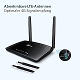 TP-Link TL-MR6400 WLAN Cat4 + N300 Mbps 4G LTE Router (150 Mbit/s im Download, 300 Mbit/s 2,4GHz), frei konfigurierbarer LAN/WAN-Port), schwarz - 4