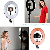 Neewer 36cm großer LED-Lichtring mit Light Ständer + flexiblem Arm + 2 Farbfiltern + Hotshoe Adapter + Bluetooth Empfänger für Smartphone YouTube TikTok Selfie 36W 5500K - 2