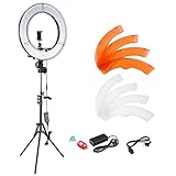 Neewer 36cm großer LED-Lichtring mit Light Ständer + flexiblem Arm + 2 Farbfiltern + Hotshoe Adapter + Bluetooth Empfänger für Smartphone YouTube TikTok Selfie 36W 5500K - 3