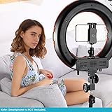 Neewer 36cm großer LED-Lichtring mit Light Ständer + flexiblem Arm + 2 Farbfiltern + Hotshoe Adapter + Bluetooth Empfänger für Smartphone YouTube TikTok Selfie 36W 5500K - 4