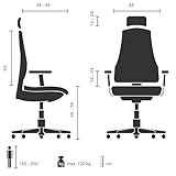 hjh OFFICE 657260 Profi Bürostuhl PORTO MAX HIGH Stoff/Netz Schwarz Bürosessel ergonomisch, hohe Rückenlehne - 3