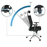 hjh OFFICE 657260 Profi Bürostuhl PORTO MAX HIGH Stoff/Netz Schwarz Bürosessel ergonomisch, hohe Rückenlehne - 4
