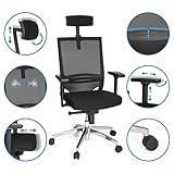 hjh OFFICE 657260 Profi Bürostuhl PORTO MAX HIGH Stoff/Netz Schwarz Bürosessel ergonomisch, hohe Rückenlehne - 5