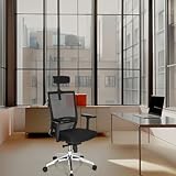 hjh OFFICE 657260 Profi Bürostuhl PORTO MAX HIGH Stoff/Netz Schwarz Bürosessel ergonomisch, hohe Rückenlehne - 6