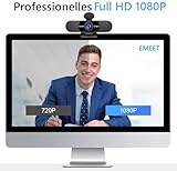 eMeet Full HD Webcam – C960 1080P Webcam mit Dual Mikrofon, 90 ° Weitwinkel Streaming Kamera mit automatischer Lichtkorrektur, Plug & Play, für Linux, Win10, Mac OS X, YouTube, Skype, zum Konferenz - 2