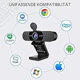 eMeet Full HD Webcam – C960 1080P Webcam mit Dual Mikrofon, 90 ° Weitwinkel Streaming Kamera mit automatischer Lichtkorrektur, Plug & Play, für Linux, Win10, Mac OS X, YouTube, Skype, zum Konferenz - 5