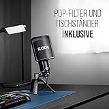 Rode NTUSB Studioqualität USB-Kondensatormikrofon mit Tischstativ und Popschutz - 3