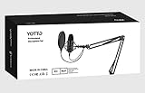 YOTTO Professioneller USB Kondensator Mikrofon Kit 192kHZ / 24bit PC Laptop Mikrofon mit Mikrofonständer Mikrofonarm Popschutz für Aufnahmen, Podcast, Rundfunk - 8