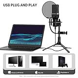 Kungber USB Mikrofon PC Desktop Gaming Mikro Plug & Play Aufnahme Mikrophone, USB PC Kondensatormikrofon (PS4,Mac,Windows 7/8/10) - 4