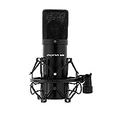 auna MIC-900B, USB Kondensator-Mikrofon, Gaming-Mikrofon, Standmikrofon für Gesangs- und Sprachaufnahmen, PC & Studio, 16 mm Kapsel, 320Hz - 18KHz, schwarz