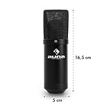 auna MIC-900B, USB Kondensator-Mikrofon, Gaming-Mikrofon, Standmikrofon für Gesangs- und Sprachaufnahmen, PC & Studio, 16 mm Kapsel, 320Hz – 18KHz, schwarz - 9